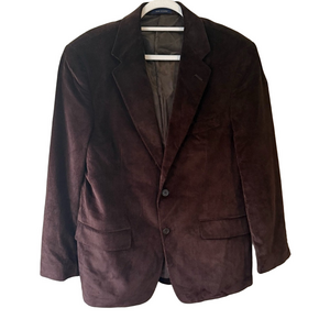 Club Room Dark Brown Corduroy Blazer Size 40S Office Business Casual Formal